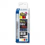 Marcador de giz Staedtler Lumocolor ponta redonda azul vermelho branco amarelo 4 unid.