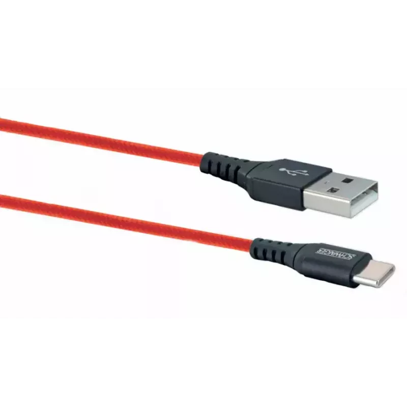 Cabo USB-A para USB-C SCHWAIGER LPRO510 501 – USB 3.2 Gen 1 (3.1 Gen 1), 1,2 m, vermelho