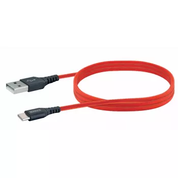 Cabo USB-A para USB-C SCHWAIGER LPRO510 501 – USB 3.2 Gen 1 (3.1 Gen 1), 1,2 m, vermelho