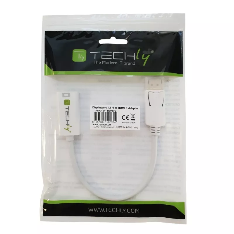 Adaptador Techly DisplayPort 1.2 macho / HDMI fêmea 15 cm branco IADAP DP-HDMIF2