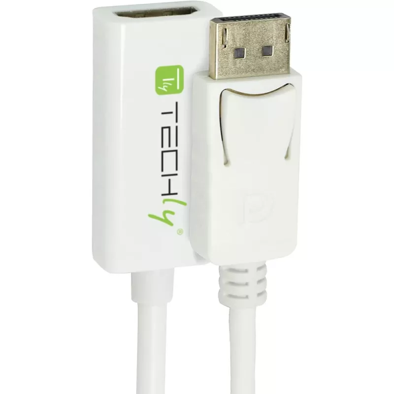 Adaptador Techly DisplayPort 1.2 macho / HDMI fêmea 15 cm branco IADAP DP-HDMIF2