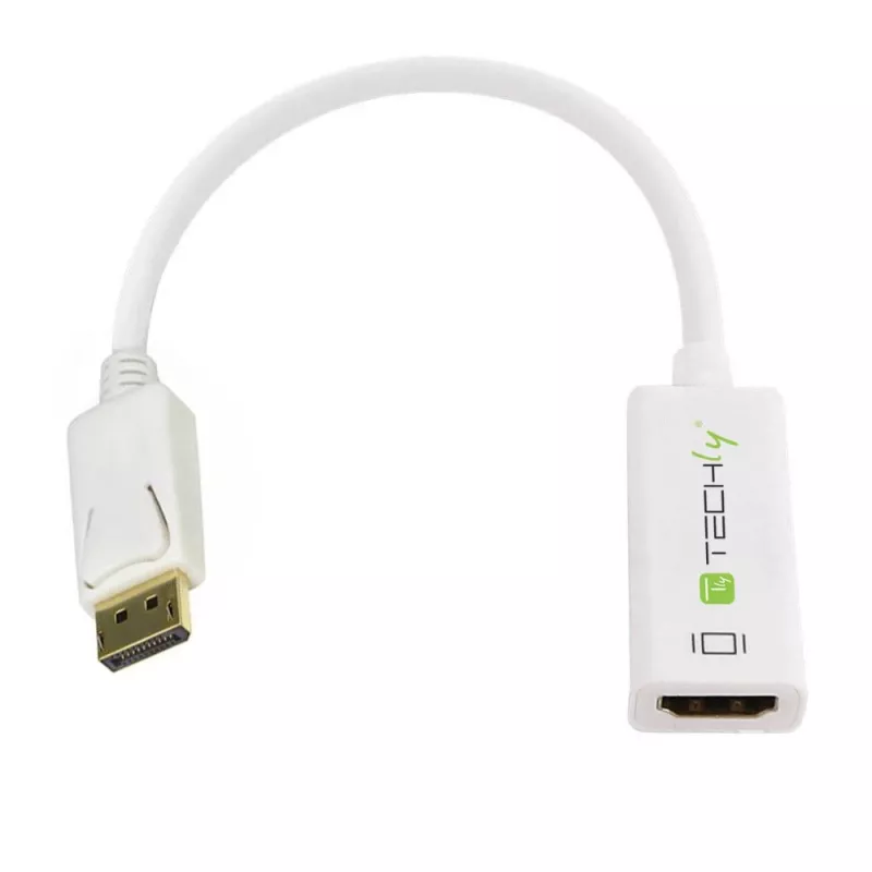 Adaptador Techly DisplayPort 1.2 macho / HDMI fêmea 15 cm branco IADAP DP-HDMIF2