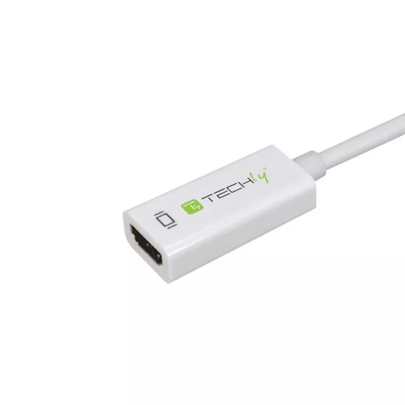 Adaptador Techly DisplayPort 1.2 macho / HDMI fêmea 15 cm branco IADAP DP-HDMIF2