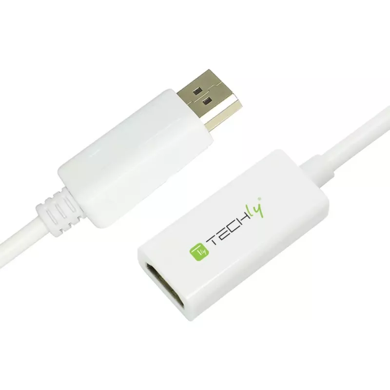 Adaptador Techly DisplayPort 1.2 macho / HDMI fêmea 15 cm branco IADAP DP-HDMIF2