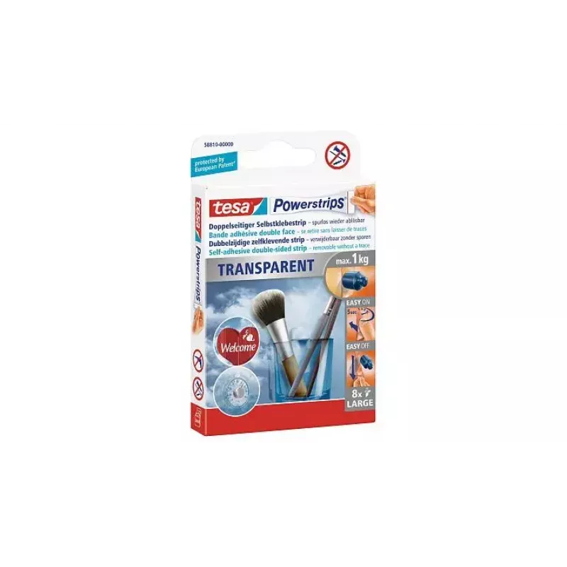 Etiqueta de montagem Tesa Powerstrips transparente LARGE
