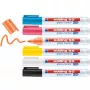 Marcador para vidro Edding 95 6 unid. ponta redonda preto azul laranja rosa branco amarelo