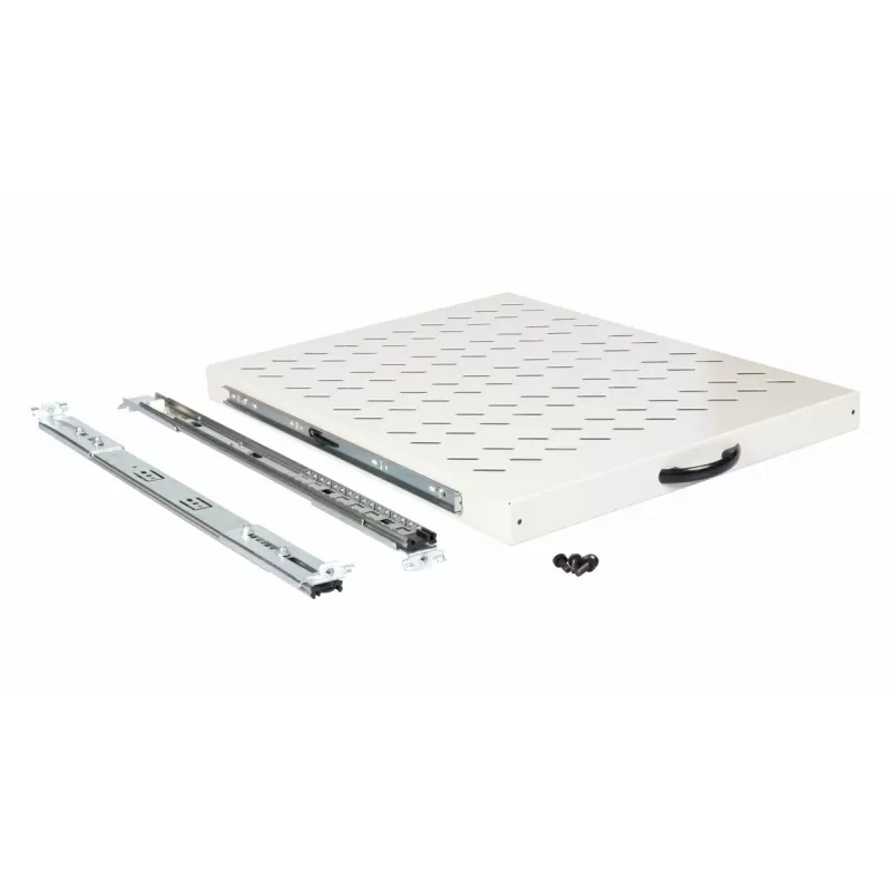Prateleira deslizante EQUIP 19 polegadas, 1U, 800 mm de profundidade, cinzento claro