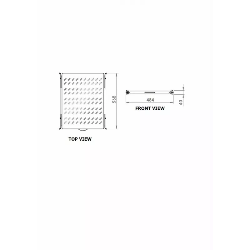 Prateleira deslizante EQUIP 19 polegadas, 1U, 800 mm de profundidade, cinzento claro