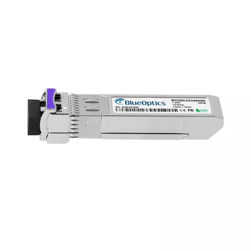 Transceptor SFP de fibra ótica BlueOptics BTI-SFP-GBDC40L-DD-49/31S-BO — 1250 Mbit/s, cSFP, caixa metálica, prateado