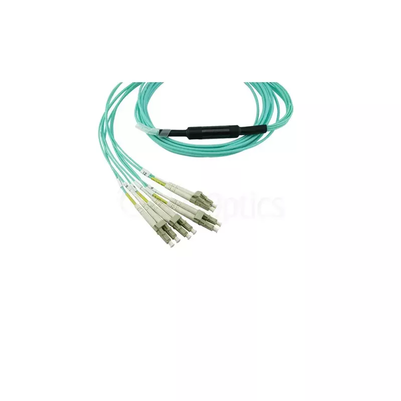 Cabo AOC de fibra ótica BlueOptics FG-TRAN-QSFP-4XSFP-10-BO 10 m MPO para 4×LC, 50 µm, aqua