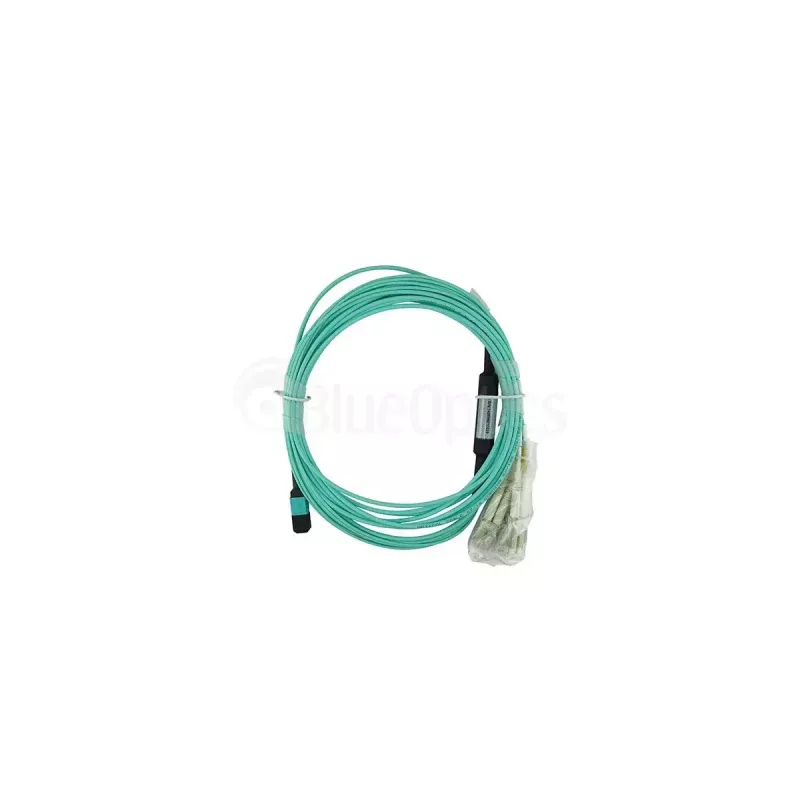 BlueOptics F5-UPG-QSFP+-10M-2-BO Cabo de patch breakout de fibra ótica, MTP-4xLC multimodo OM3, 10 m, MTP/UPC, LC/UPC