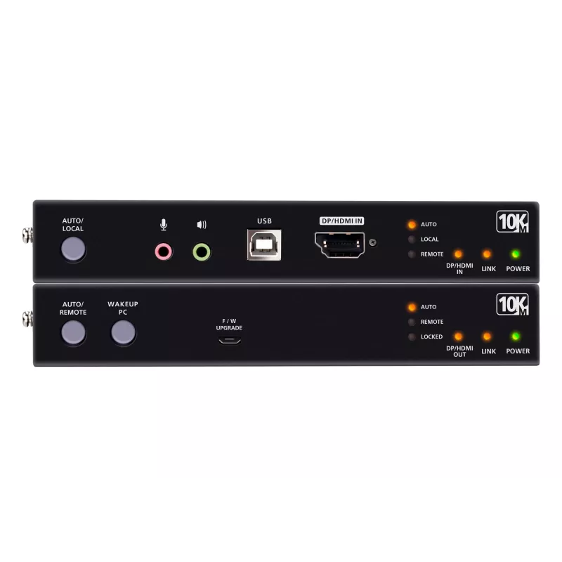 ATEN True 4K DP/HDMI Optical KVM 10km, emissor e recetor, com fios, 10000 m, 4096 x 2160 píxeis, preto, metal