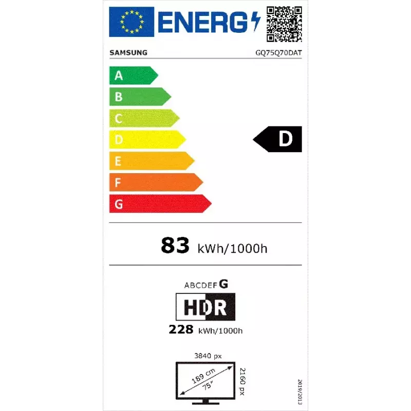 Samsung Q70D GQ75Q70DAT 190.5 cm (75 polegadas) 4K Ultra HD Smart TV Wi-Fi preto