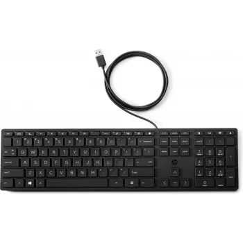 HP Wired Desktop 320K Teclado — tamanho completo USB, membrana, preto