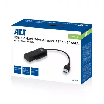 Cabo adaptador ACT USB 3.2 Gen1 para SATA 2,5/3,5 polegadas para SSD/HDD