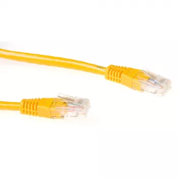 Cabo de rede ACT amarelo 0,5 metros U/UTP CAT6 com fichas RJ45
