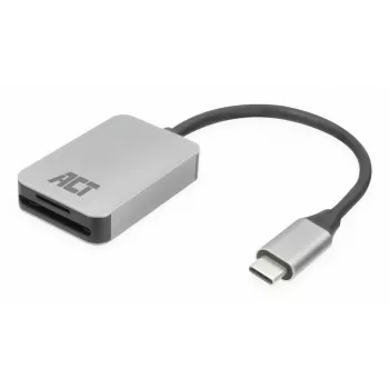 Leitor de cartões ACT AC7056 USB 3.2 Gen 1 Type-C cinzento MicroSD SD