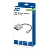 Leitor de cartões ACT AC7056 USB 3.2 Gen 1 Type-C cinzento MicroSD SD