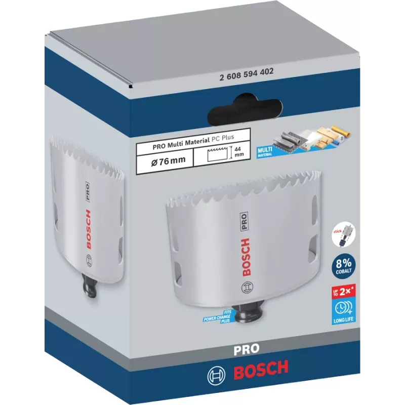 Serra copo Bosch PRO Multi Material PC Plus 44/76 mm broca individual