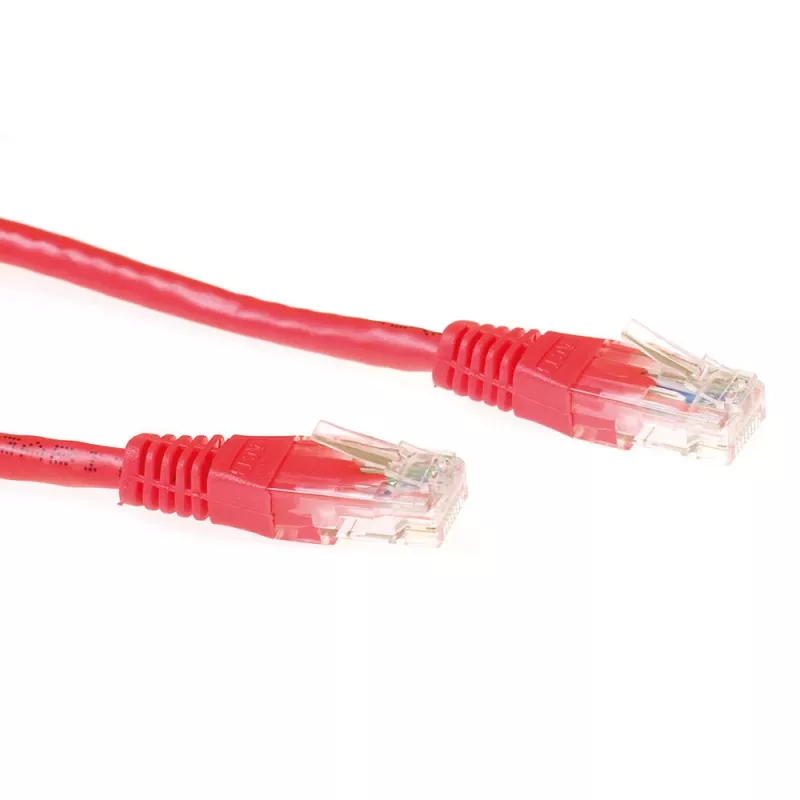 Cabo de rede U/UTP CAT6 com fichas RJ45 ACT vermelho 0,5 metros
