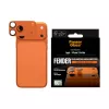 Proteção de câmara PanzerGlass Fender para iPhone 17 Pro Max, silicone, Cosmic Orange, resistente a riscos e choques