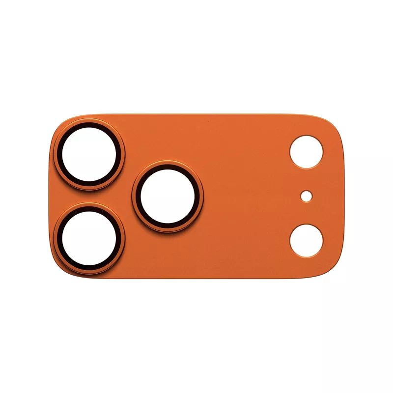 Proteção de câmara PanzerGlass Fender para iPhone 17 Pro Max, silicone, Cosmic Orange, resistente a riscos e choques