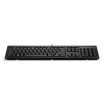 Teclado com fio HP 125 tamanho completo USB membrana QWERTY preto
