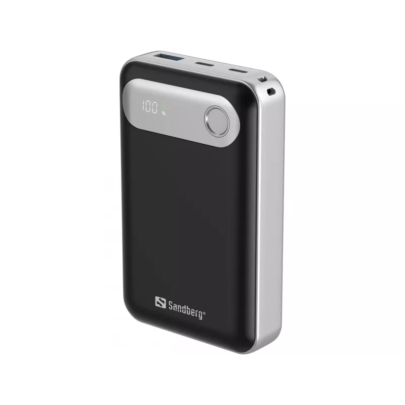 Powerbank de viagem Sandberg 20000 PD35W, 20000 mAh, polímero de lítio (LiPo), 3.7 V, preto, prateado