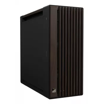 Caixa de PC ASUS ProArt PA602 Wood Edition Midi Tower — preto e madeira, suporta ATX/EATX, 2x200 mm à frente, 1x140 mm atrás