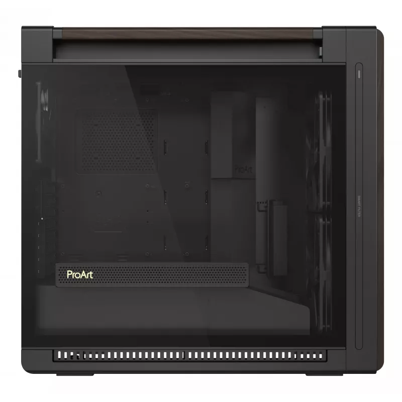 ASUS ProArt PA602 Wood Edition Modern preto - Painel de vidro temperado Midi Tower preto, madeira