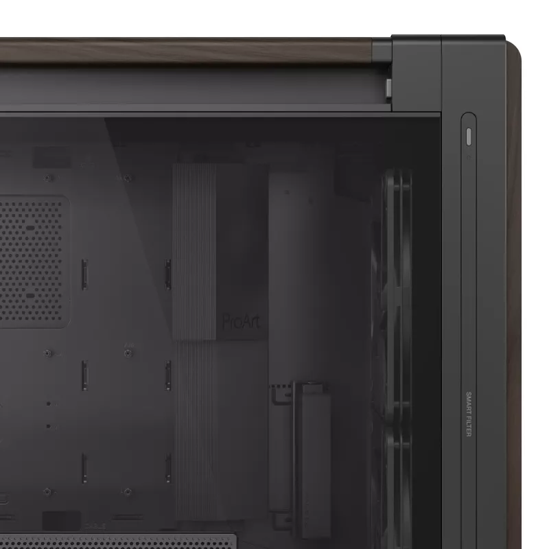 ASUS ProArt PA602 Wood Edition Modern preto - Painel de vidro temperado Midi Tower preto, madeira