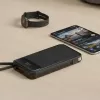 Powerbank MediaRange MRMA753 10.000 mAh LiPo com cabos integrados, ecrã LCD, USB-C PD e Quick Charge, preto