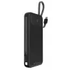 Powerbank MediaRange MRMA753 10.000 mAh LiPo com cabos integrados, ecrã LCD, USB-C PD e Quick Charge, preto