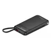 Powerbank MediaRange MRMA753 10.000 mAh LiPo com cabos integrados, ecrã LCD, USB-C PD e Quick Charge, preto