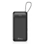 Powerbank MediaRange MRMA753 10.000 mAh LiPo com cabos integrados, ecrã LCD, USB-C PD e Quick Charge, preto