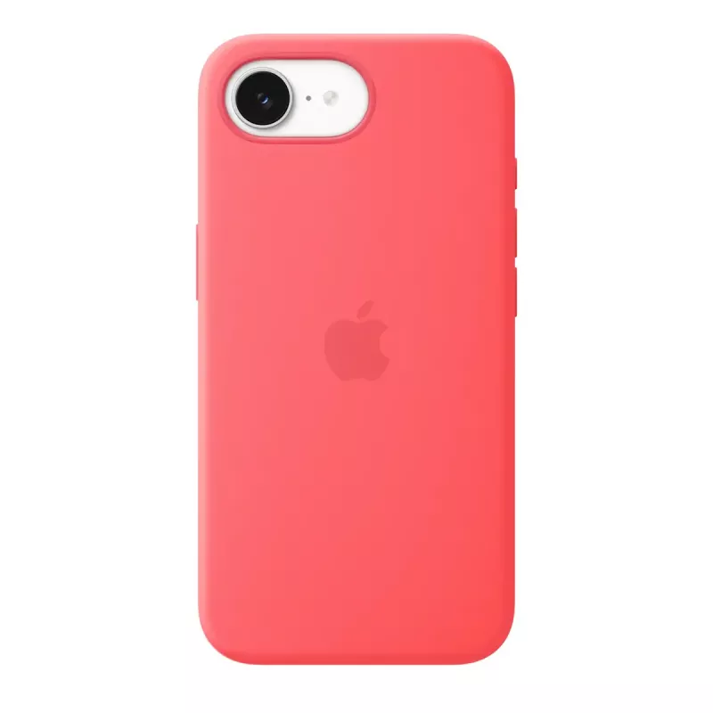 Capa de silicone com MagSafe para Apple iPhone 17e — Bright Guava, compatível com 6,1 polegadas (15,5 cm)
