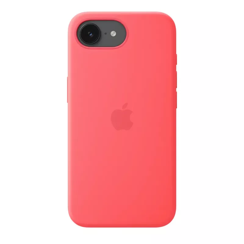 Capa de silicone com MagSafe para Apple iPhone 17e — Bright Guava, compatível com 6,1 polegadas (15,5 cm)