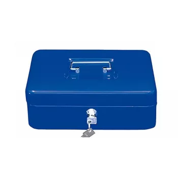 Caixa de dinheiro Wedo 145 303X Aço Azul Fechadura de chave 250x180x90mm