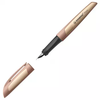 Caneta de tinta permanente STABILO Flow castanho-claro cartucho tinta azul