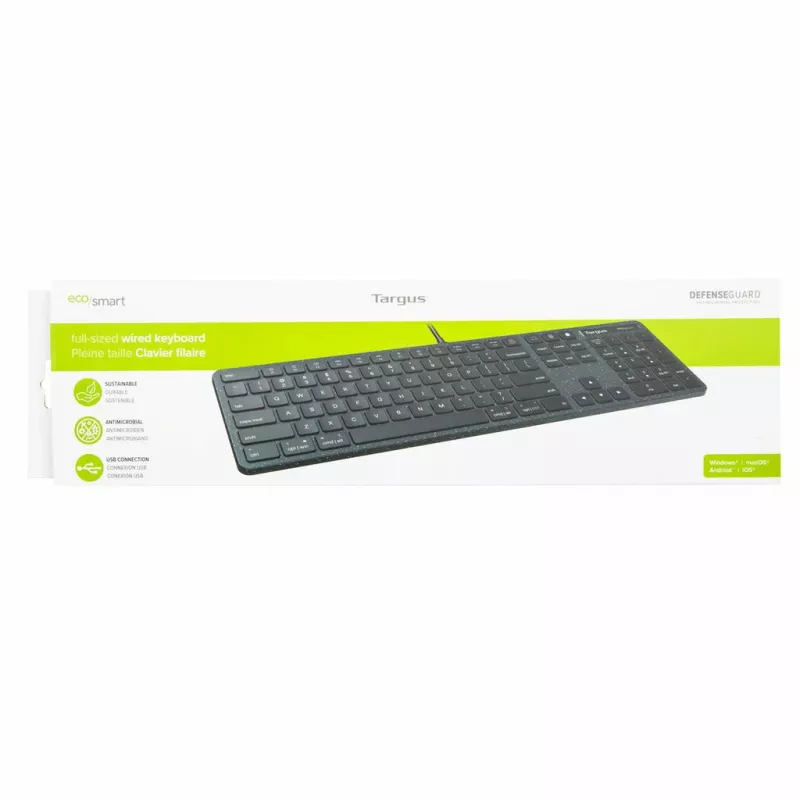 Targus EcoSmart AKB874UK teclado universal USB QWERTY inglês do Reino Unido preto