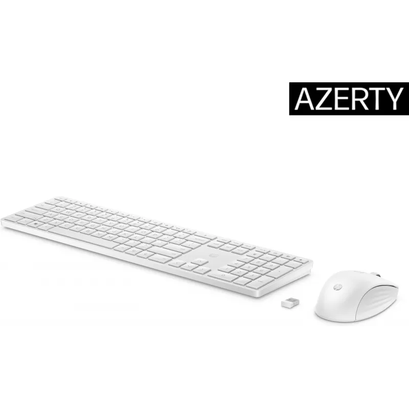 Conjunto de teclado e rato HP 650 Wireless Full-size Membrana Branco