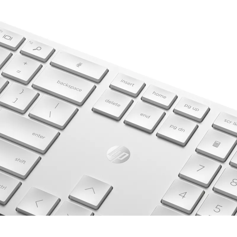 Conjunto de teclado e rato HP 650 Wireless Full-size Membrana Branco