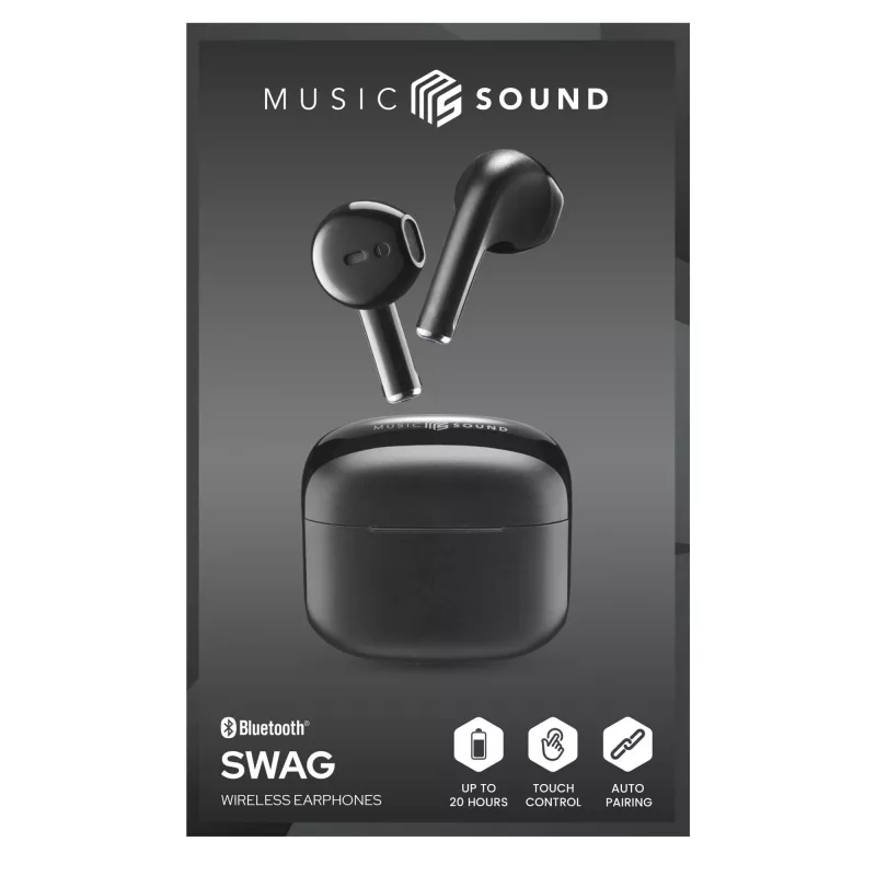 Cellularline SWAG BTMSTWSSWAGK auscultadores Bluetooth, pretos