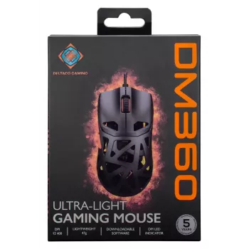 Rato Gaming DELTACO DM360 Ultra-Lightweight 47 g, 12.400 DPI, sensor 3327