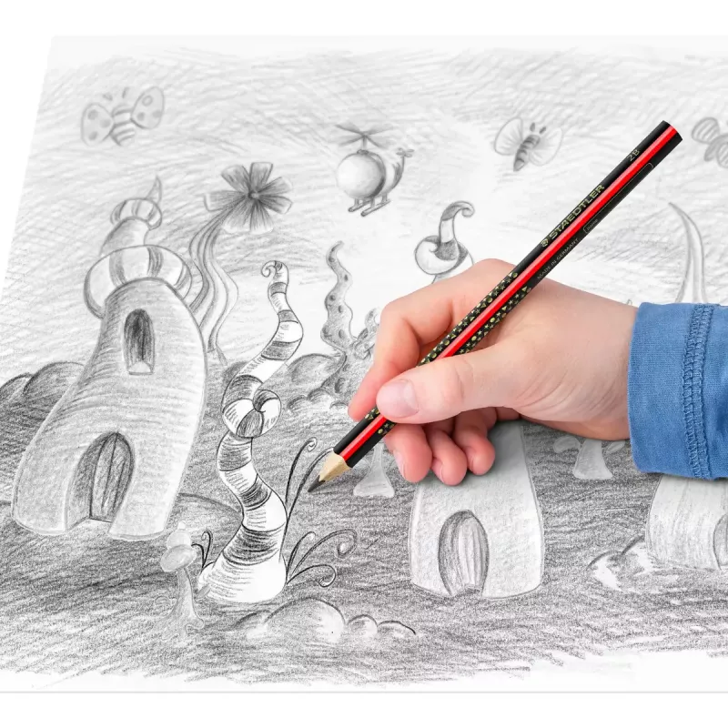 Lápis Staedtler Jumbo 2B hexagonal, diâmetro da mina Ø 3 mm, multicolor, 1 unidade