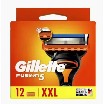 Lâminas de barbear Gillette Fusion5 12 unidades aço inoxidável homem