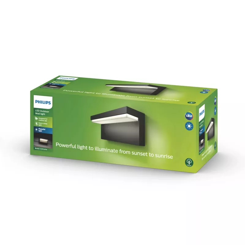 Aplique de parede exterior Philips myGarden Bustan 9W antracite alumínio LED