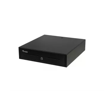 Gaveta de dinheiro Equip para sistemas ponto de venda, 4 compartimentos para notas/8 para moedas, tabuleiros de moedas removíveis, ligação RJ11