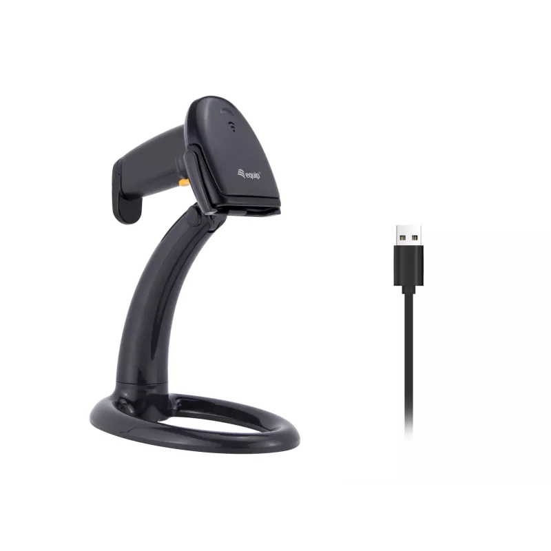 Leitor de códigos de barras manual Equip USB 1D com suporte LED com fio 1,8m