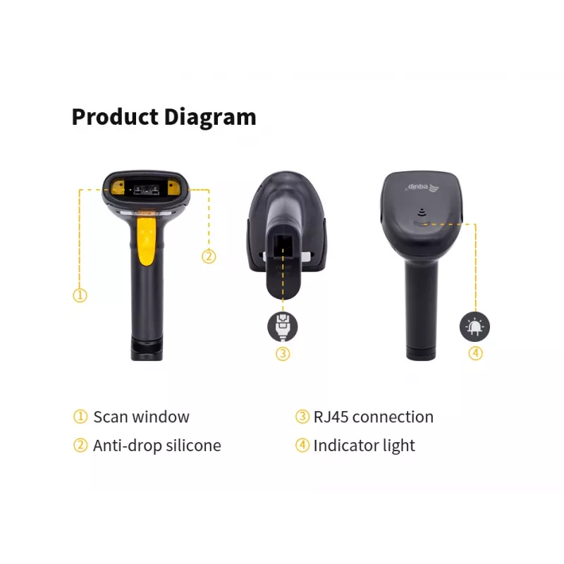Leitor de códigos de barras manual Equip USB 1D com suporte LED com fio 1,8m